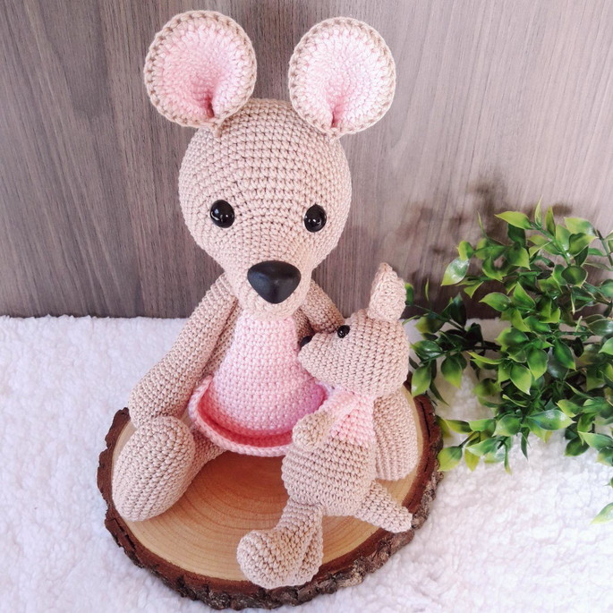 Imagem 5 - Canguru Mamãe e Bebê Amigurumi