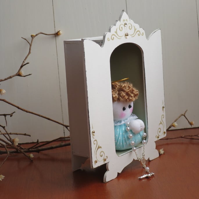 Imagem 3 - Mini Oratório de mdf com Anjinho de Tecido