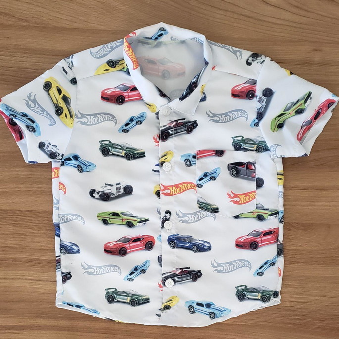 Imagem 1 - Camisa Infantil Hotwheels Branca Menino Tema Aniversário