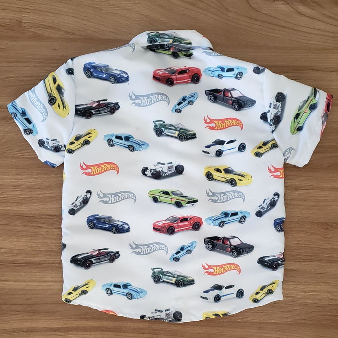 Imagem 2 - Camisa Infantil Hotwheels Branca Menino Tema Aniversário