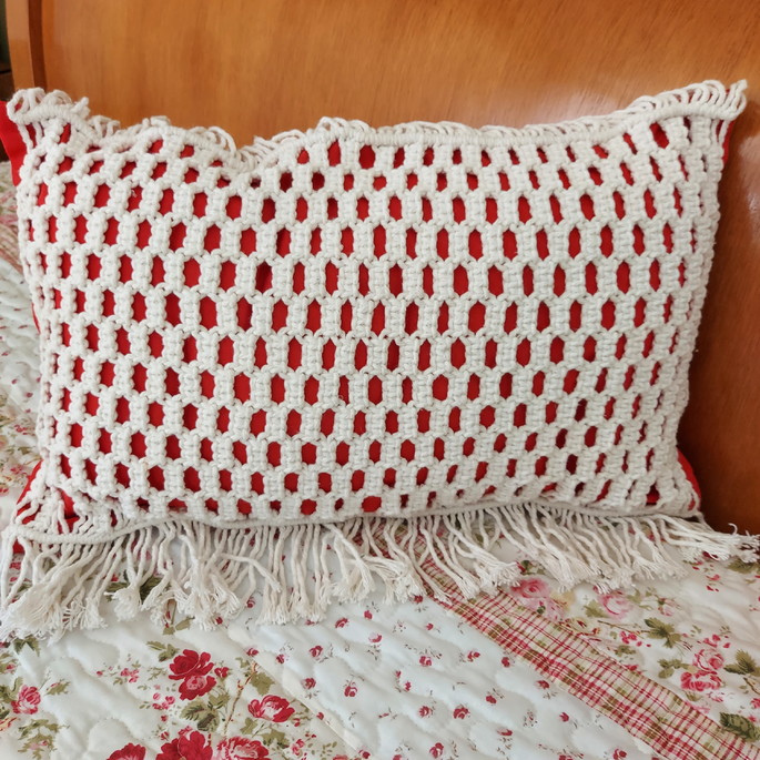 Imagem 1 - Almofada de Macramê Retangular