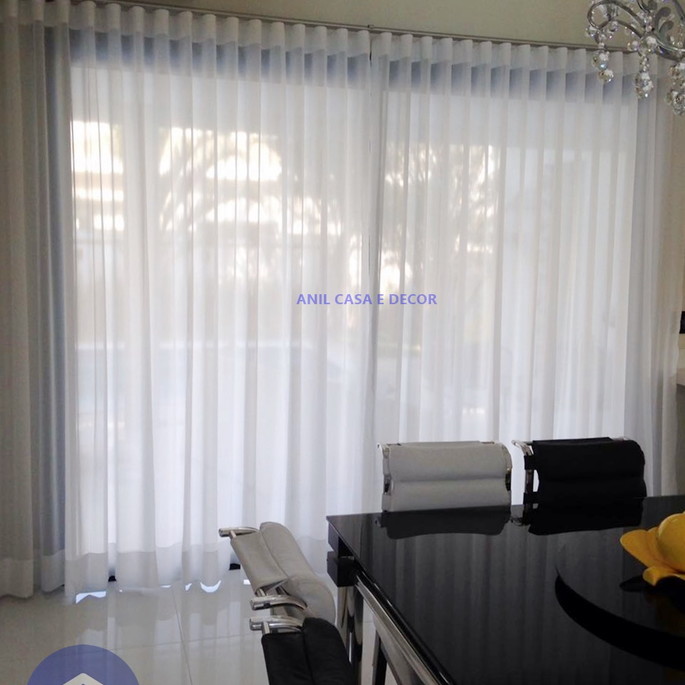 Imagem 1 - Cortinas em Gaze de Linho para Trilho Mini Sob Medida