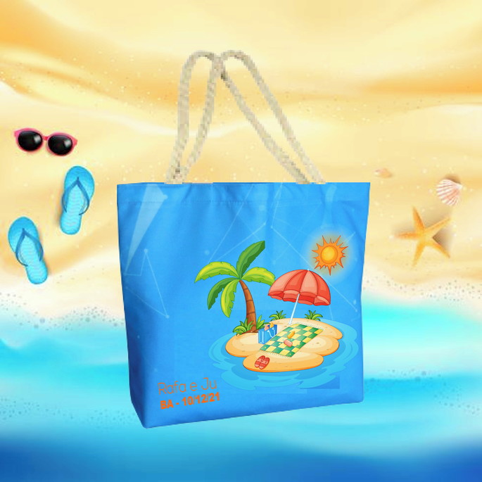 Imagem 1 - Sacolas Praia em Nylon 42x35x13 Personalizada