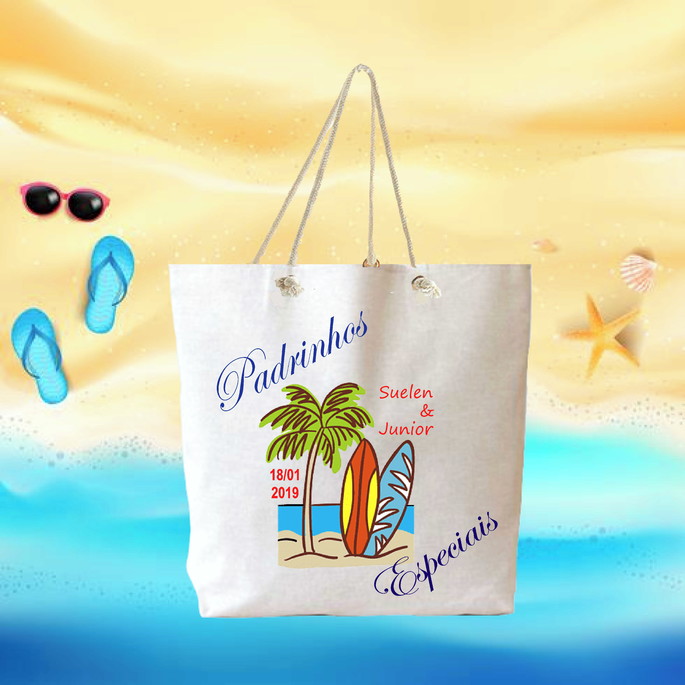 Imagem 2 - Sacolas Praia em Nylon 42x35x13 Personalizada