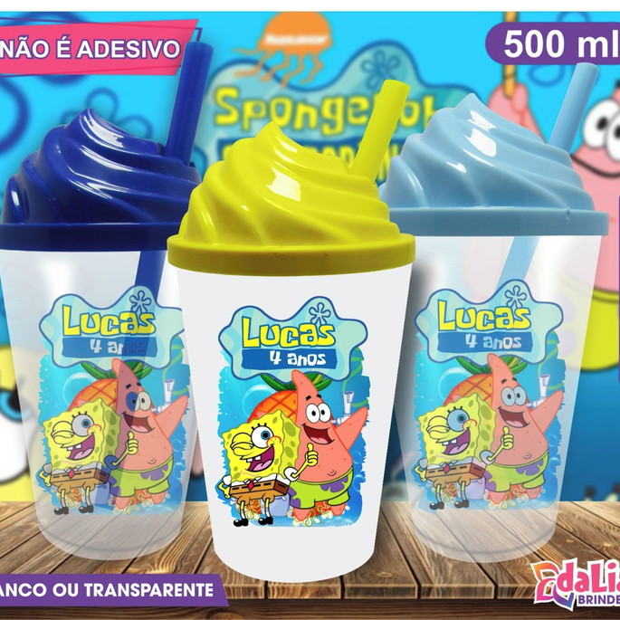 Imagem 1 - Copo Chantilly Personalizado Bob Esponja Mod. 2 - 500 ml