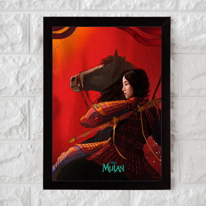 Imagem 1 - Mulan, Filme, Nerd, Geek, Quadro com Moldura 33x24cm