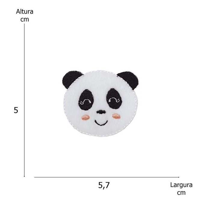 Imagem 2 - Ursinho Panda Patch Aplique Bordado Termocolante - Kit 3 Pç
