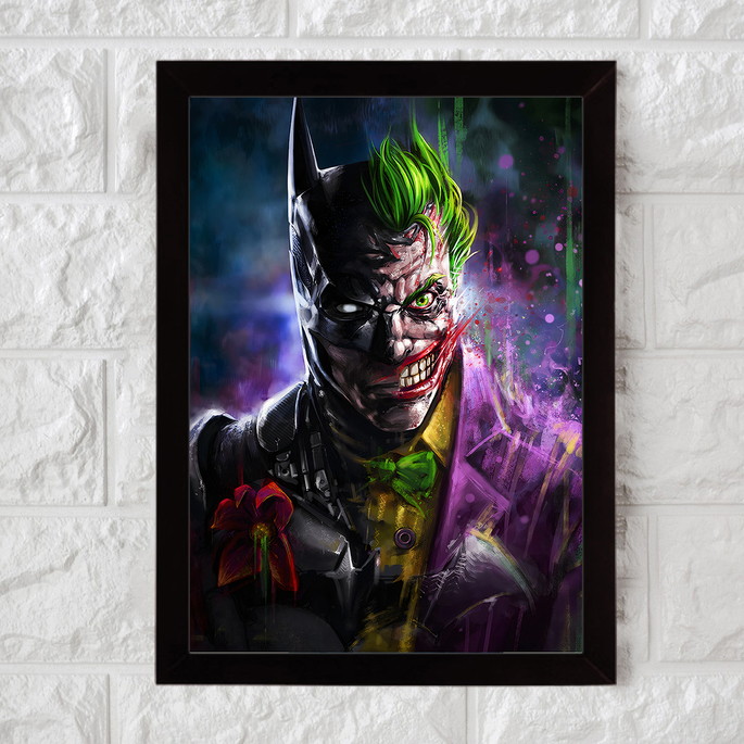 Imagem 1 - Batman, Coringa, Nerd, Geek, Quadro com Moldura 33x24cm