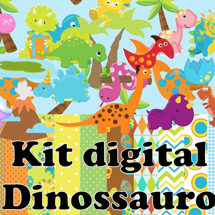 Imagem 1 - Kit Digital Dinossauros + 3 Arquivos de Mesmo Valor