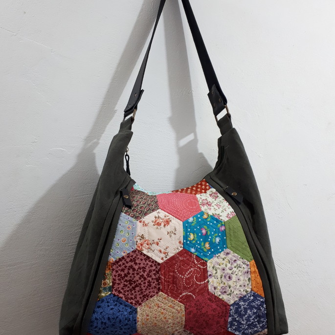 Imagem 1 - Bolsa de Patchwok Hexágono