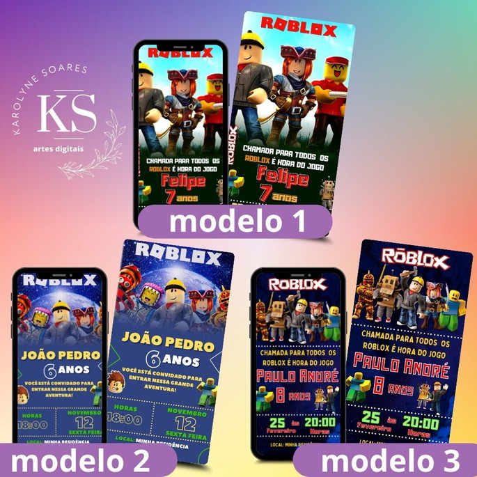 Imagem 1 - Arte Convite Tema Roblox