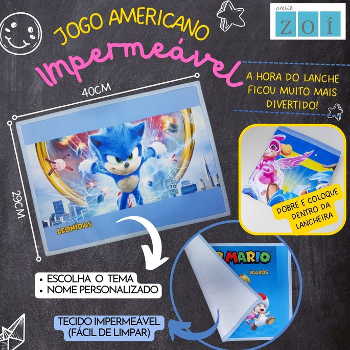 Imagem 2 - Porta Talher + Jogo Americano Personalizado Rainbow Friends