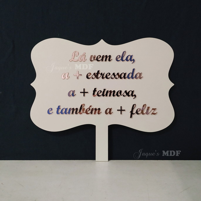 Imagem 2 - Placa com Cabo Personalizada com Texto Espelhado