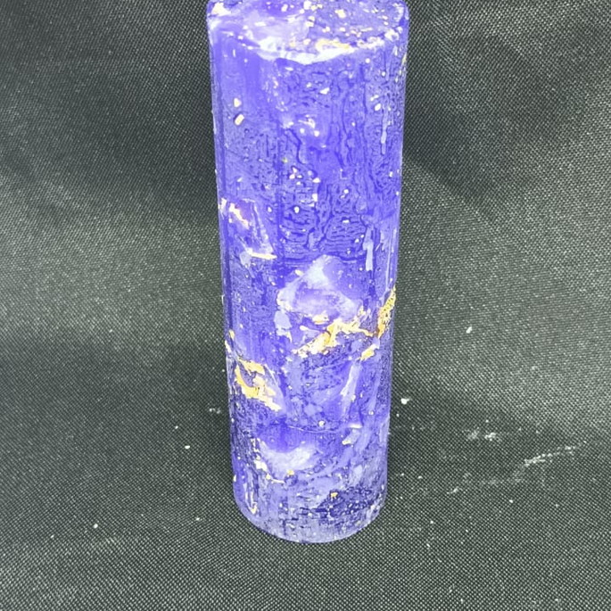 Imagem 2 - Kit com 3 Mini Velas Flocada com Ervas - Limpeza - Violeta