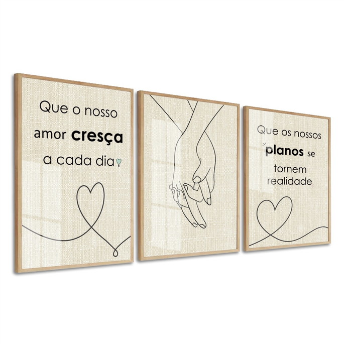 Imagem 1 - Quadro Decorativo com Vidro para Quarto de Casal Frases