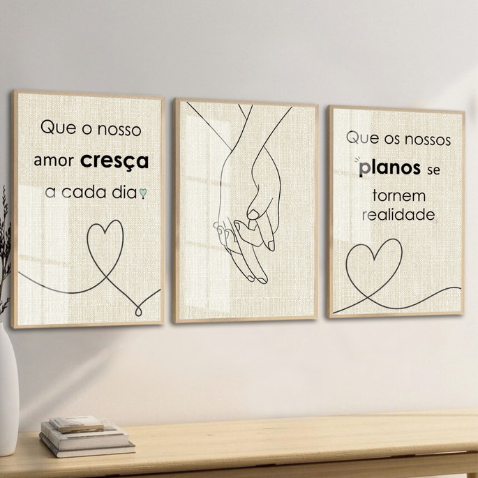 Imagem 2 - Quadro Decorativo com Vidro para Quarto de Casal Frases