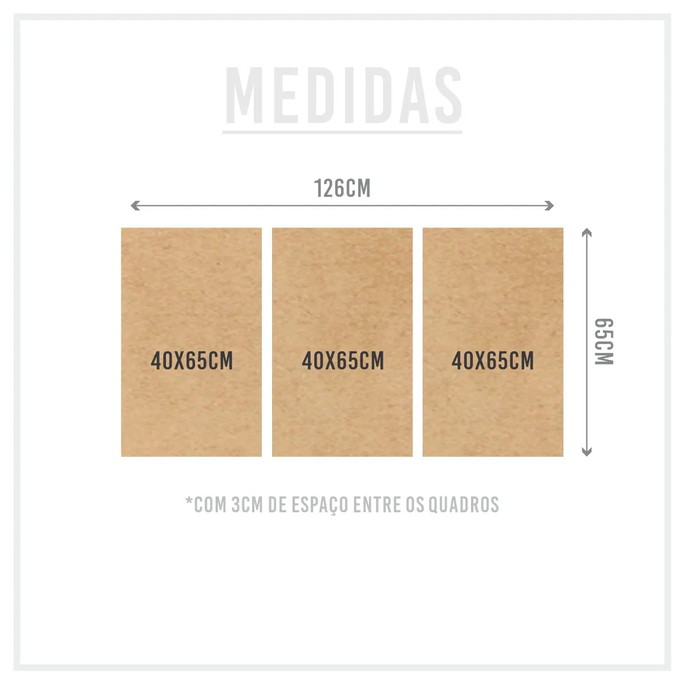 Imagem 5 - Quadros Decorativos Mosaico Quarto Sala 3 Peças-126x65cm
