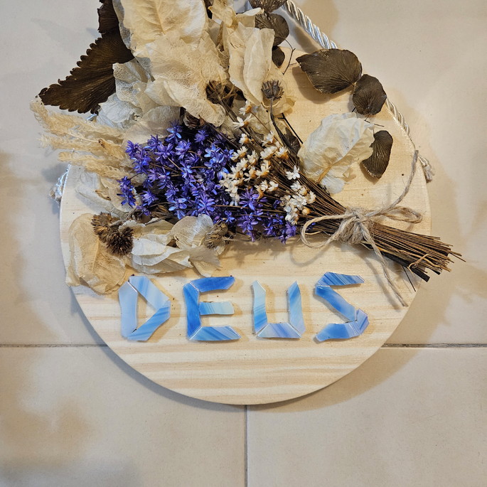 Imagem 1 - Mosaico Palavra com Flores - Deus