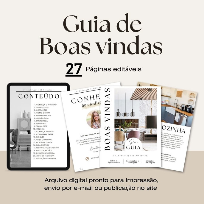 Imagem 1 - Guia de Boas-vindas Personalizável para Aluguel no Airbnb