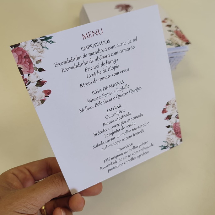 Imagem 2 - Menu com Numeração de Mesa