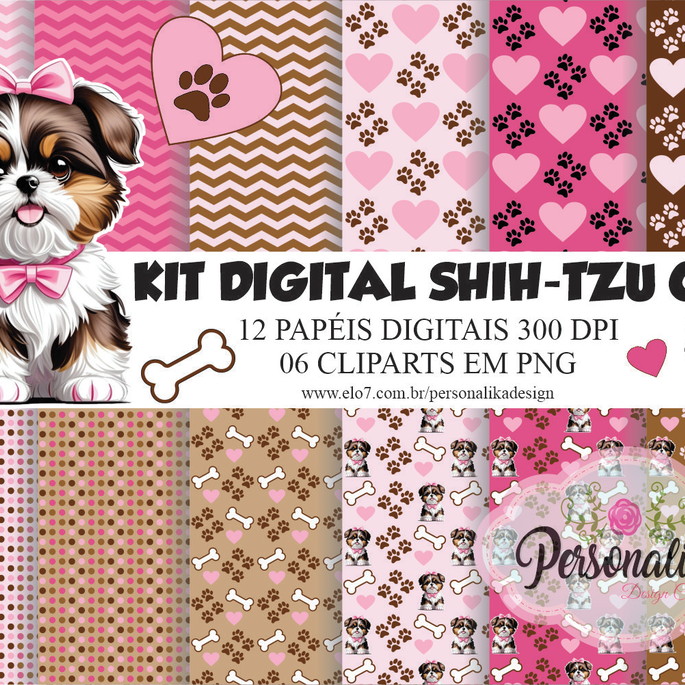 Imagem 1 - Kit Digital Shih-tzu Cute Menina