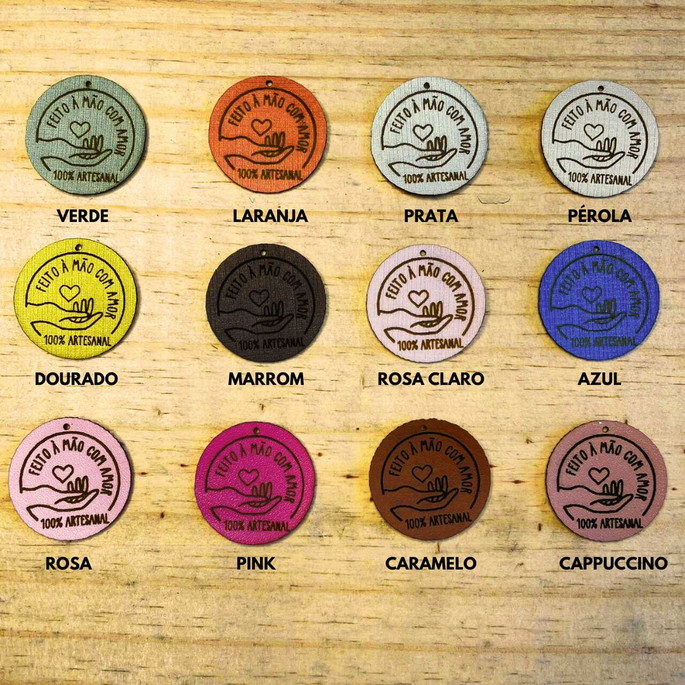 Imagem 1 - 100un Etiqueta Couro Croche Artesanato C/logo Sousplat