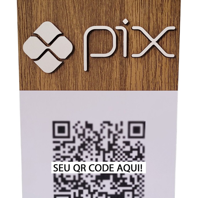 Imagem 1 - Placa Pague com PIX c/ base e Qr Code