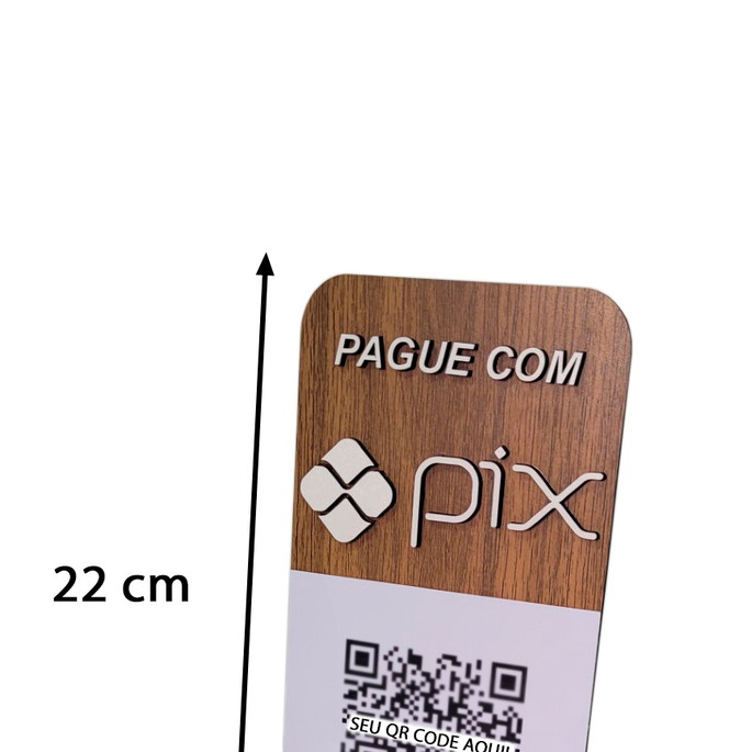 Imagem 2 - Placa Pague com PIX c/ base e Qr Code