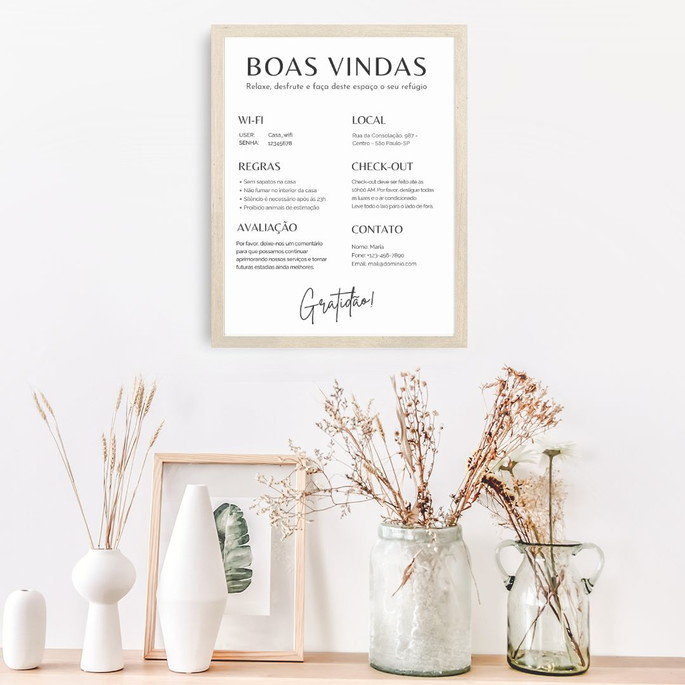 Imagem 3 - Quadro de Boas-vindas Airbnb, Template Canva Editável