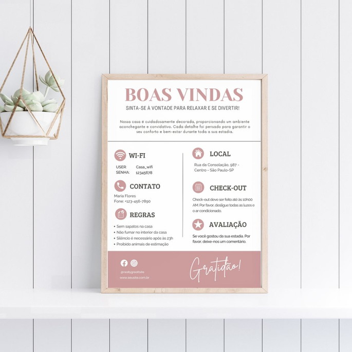 Imagem 1 - Template Editável de Boas-vindas Airbnb, Hospedagem