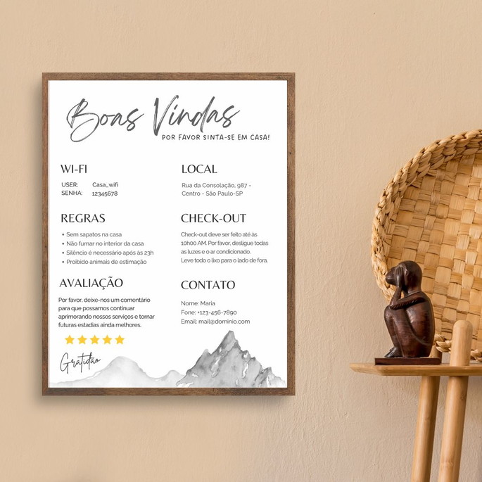 Imagem 3 - Cartaz de Boas Vindas Editável Airbnb