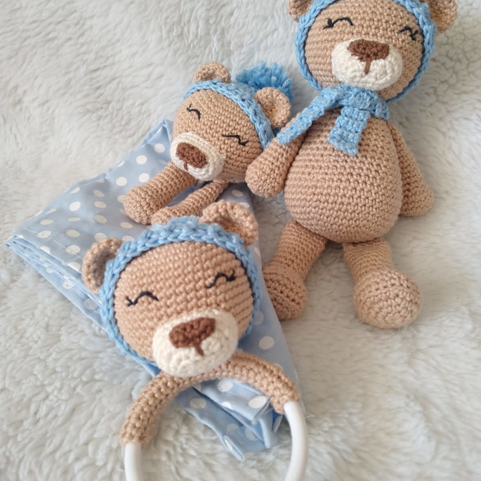 Imagem 1 - Kit Recém Chegado Amigurumi Ursinho