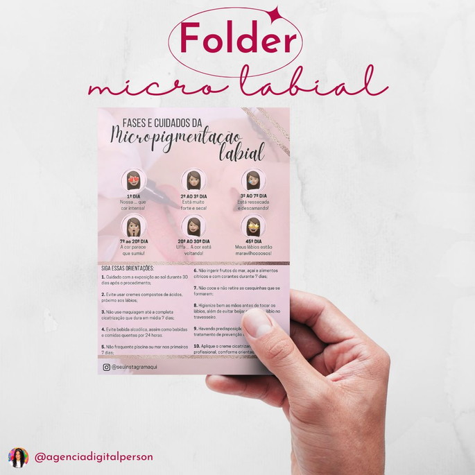 Imagem 2 - Fases e Cuidados com a Micropigmentação Labial - Folder