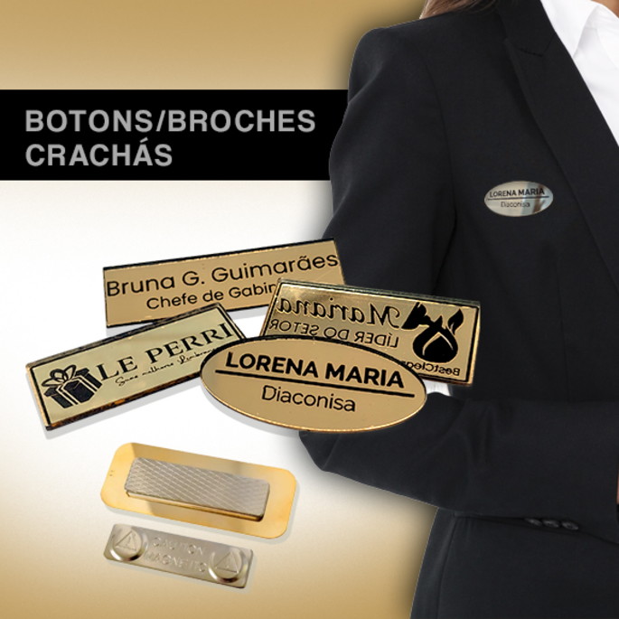 Imagem 1 - Boton / Broche Crachá com Imã para Identificação