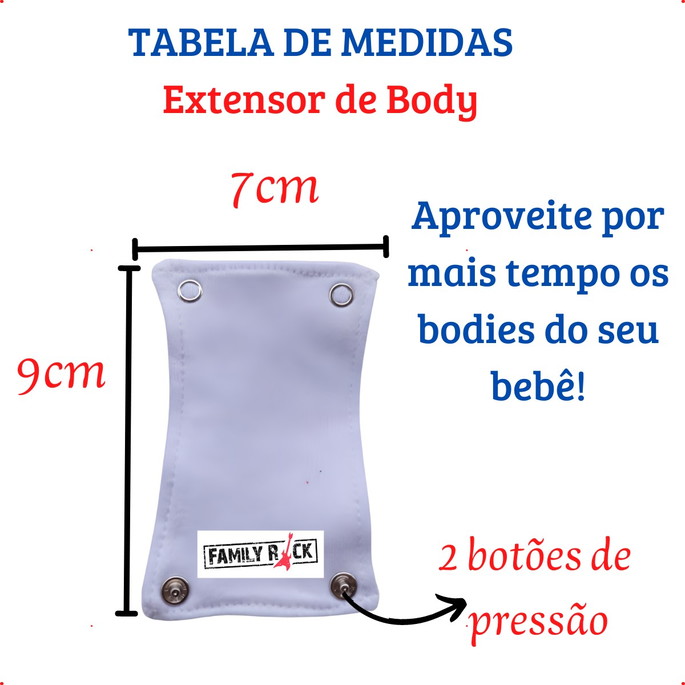 Imagem 2 - Extensor de Body com 2 Botões/ Kit com 3 Peças