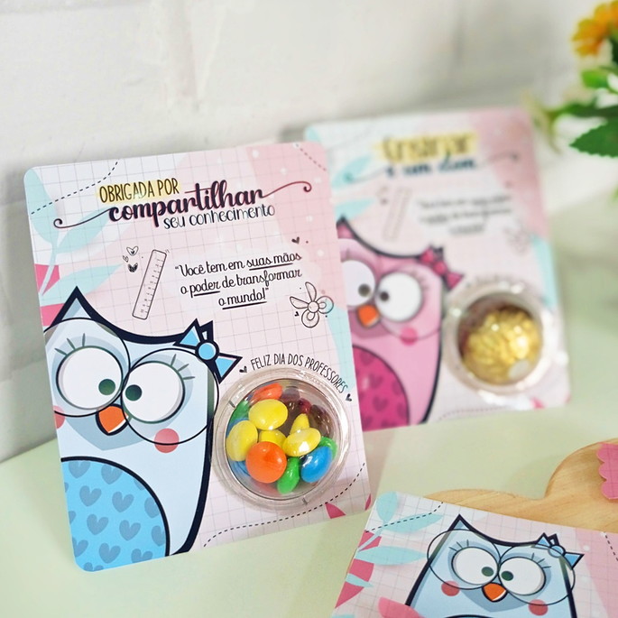 Imagem 1 - Card Professores com Blister para Doce - Não Acompanha Doce