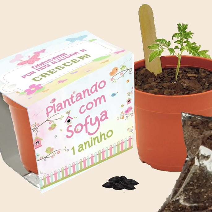 Imagem 4 - Kit Plantio Personalizado- 20 Lembrancinhas para Aniversário