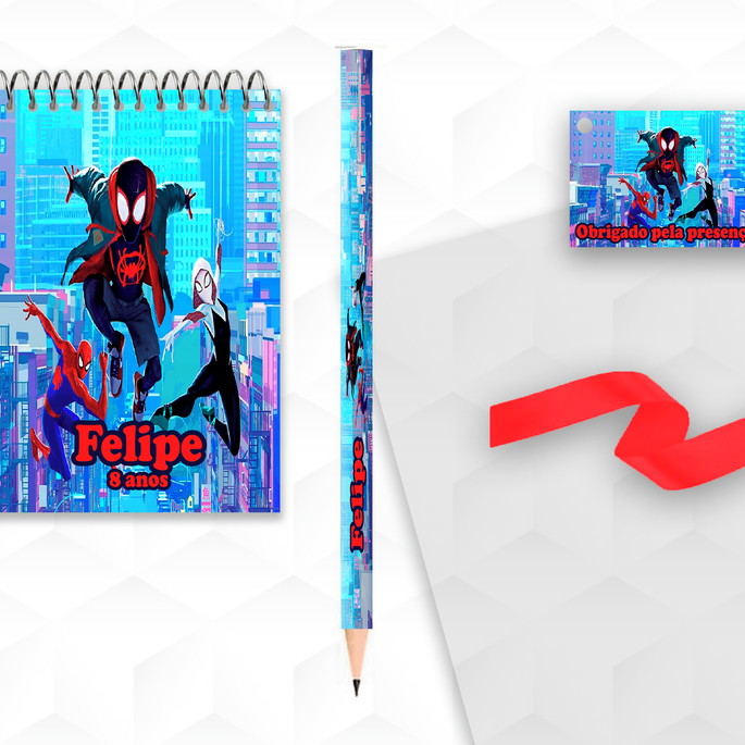 Imagem 1 - Bloquinho com Lápis Aranha Verso Personalizado