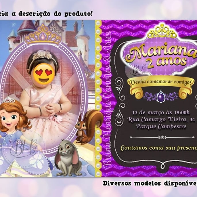 Imagem 1 - Convite Princesa Sofia