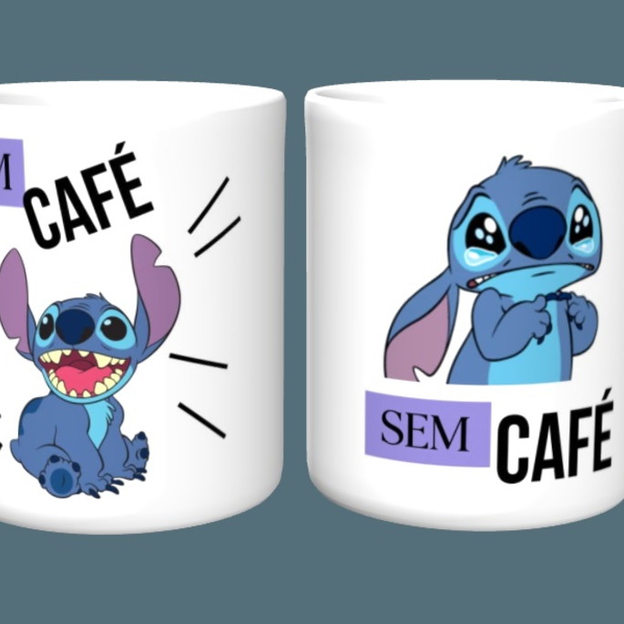 Imagem 1 - Caneca Stitch com Café e sem Café