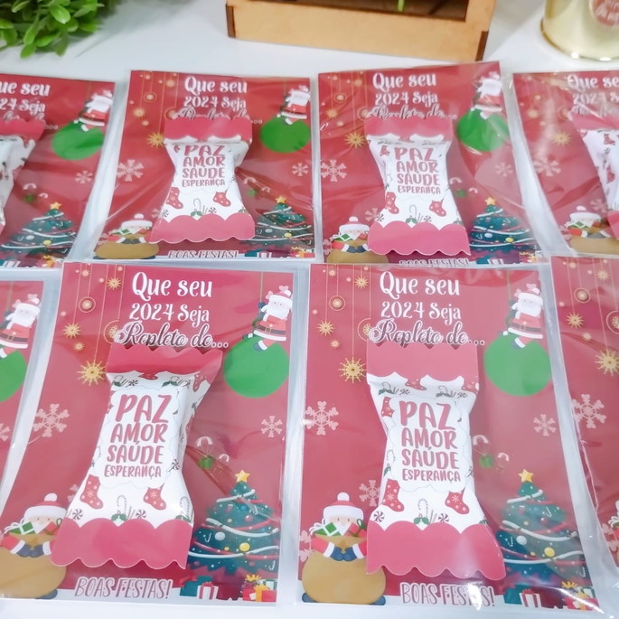 Imagem 5 - Card com Bala Natal (vermelho com Branco)