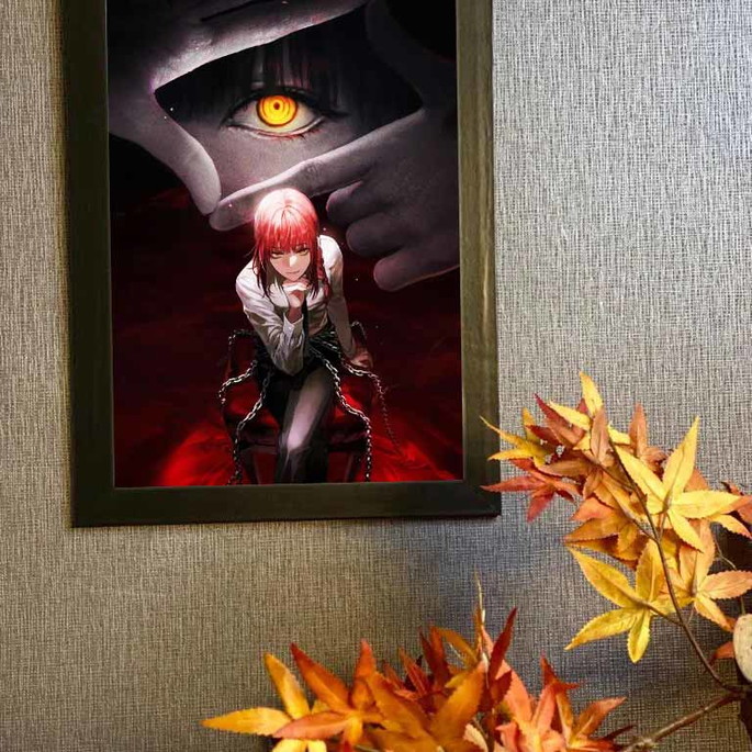 Imagem 1 - Makima Chainsaw Man, Geek, Nerd, Quadro com Moldura 33x24cm