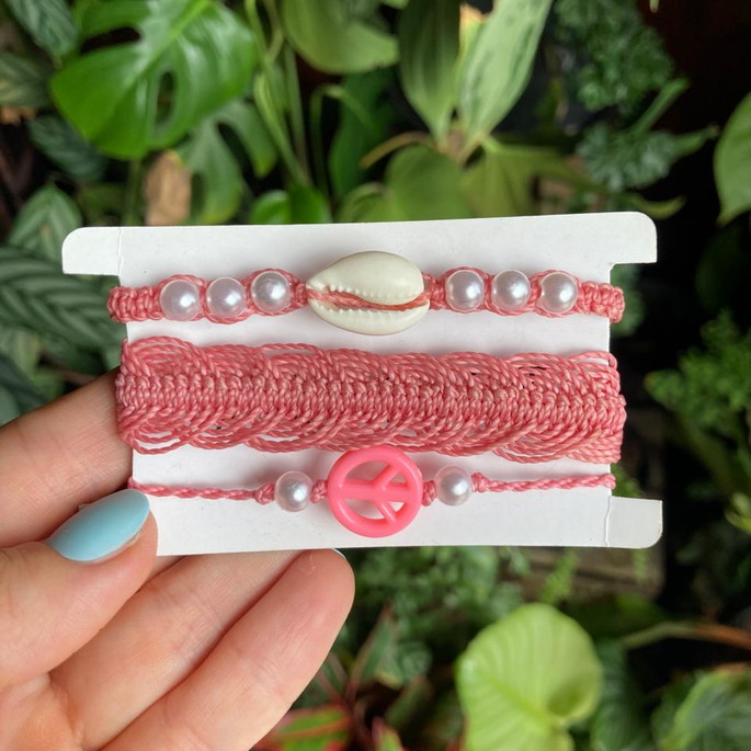 Imagem 1 - Kit com 3 Pulseiras de Macramê
