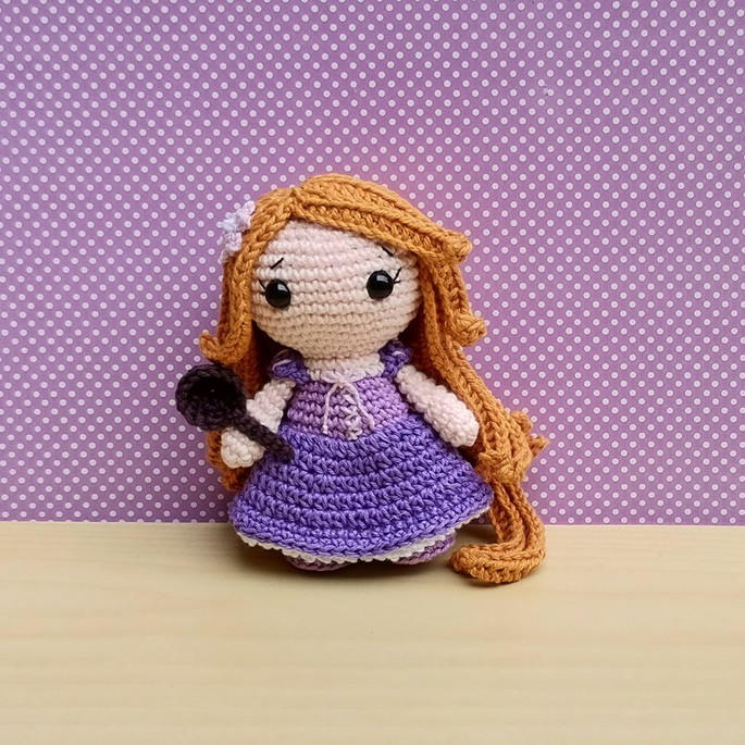 Imagem 1 - Rapunzel com Frigideira ( Enrolados) Amigurumi * Pronta Entr