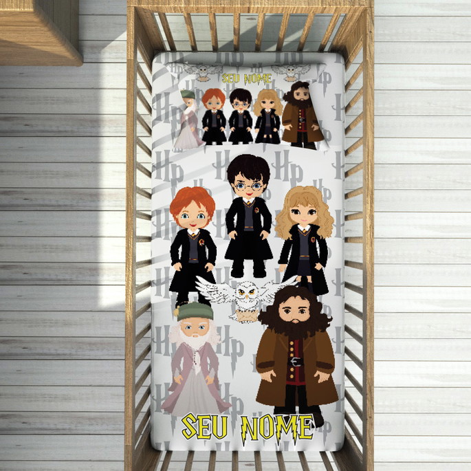 Imagem 2 - Lençol Berço Harry Potter com Elástico + Cobre-leito