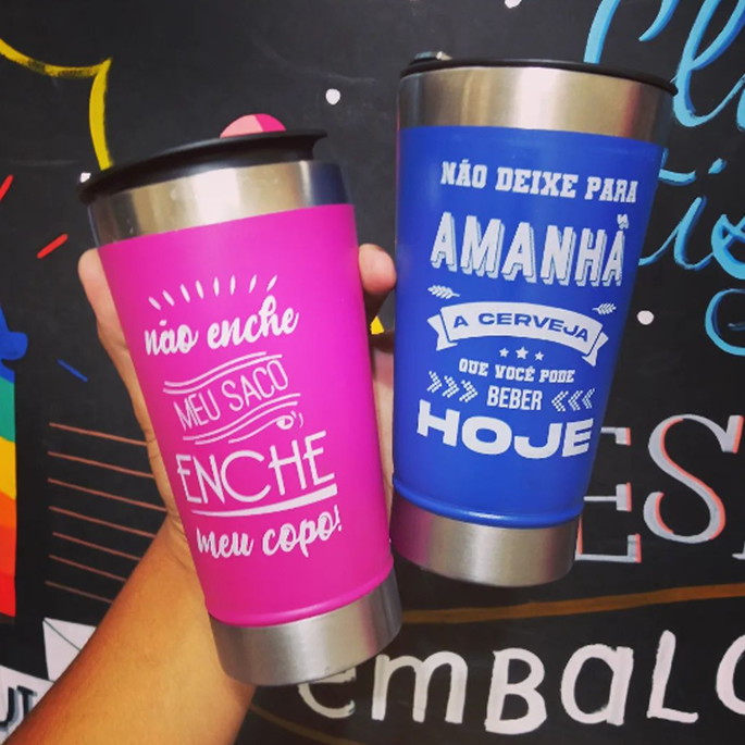 Imagem 2 - Copo Térmico com Tampa e Abridor 473ml Personalizado
