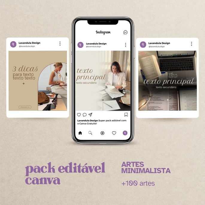 Imagem 2 - Pack Editável Canva Minimalista - 90 Artes