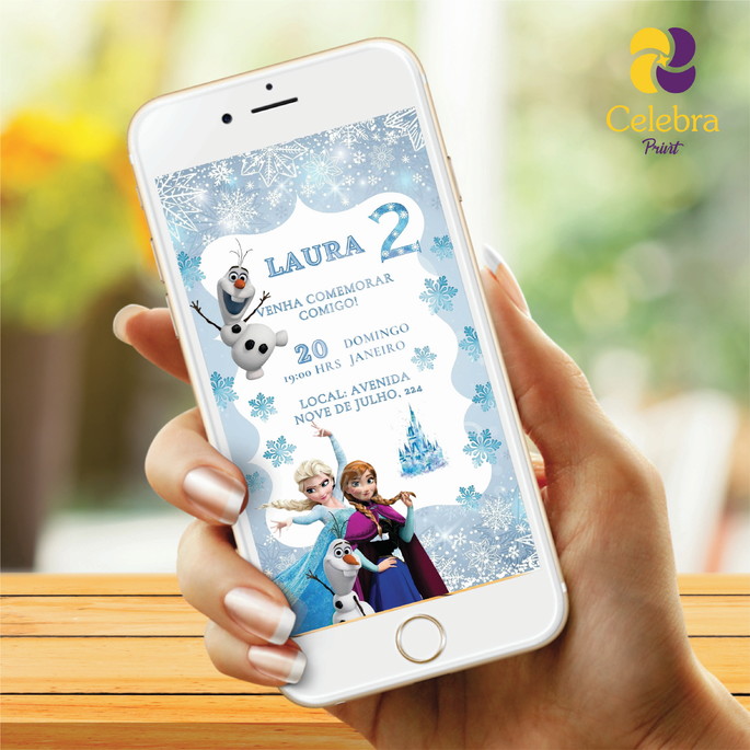 Imagem 1 - Convite Digital Frozen Mod 1