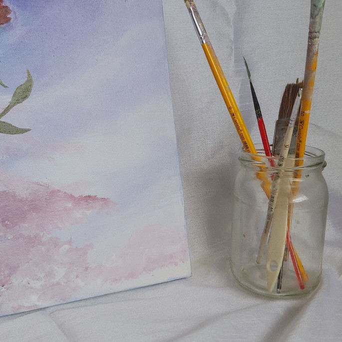 Imagem 4 - Pintura Rosa Vermelha ao Anoitecer, Pintura em Tela