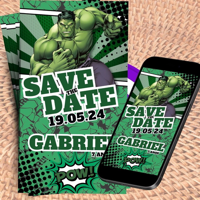 Imagem 1 - Convite Save The Date Hulk